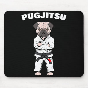 Grappige Cute Mops Jiu Jitsu Zwarte Band Bjj Jiuji Muismat