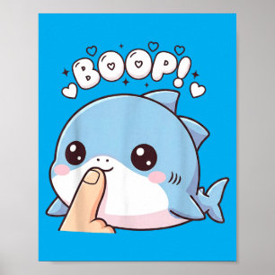 Grappige Cute Neus Boop Haai Boong Zomer Strand Me Poster