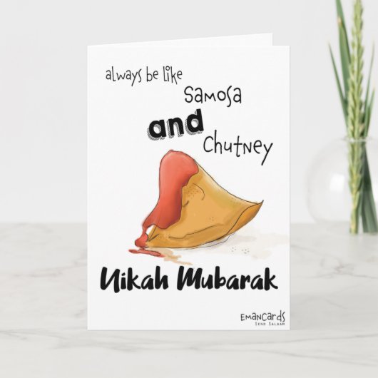 Grappige Cute Nikah Mubarak Kaart (Voorkant)