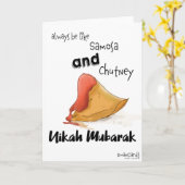Grappige Cute Nikah Mubarak Kaart (Gele Bloem)