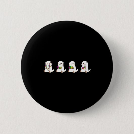 Grappige Cute Otter Carnaval Zee Ronde Button 5,7 Cm (Voorkant)