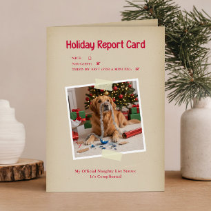 Grappige Cute Puppy Foto Hond Vrolijk Kerstmis Feestdagen Kaart