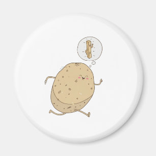 Grappige Cute Rennende Aardappel door somoh Magneet