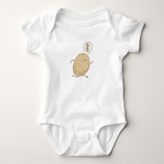 Grappige Cute Rennende Aardappel door somoh Romper (Voorkant)