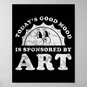Grappige Cute Retro Vintage Kunst Of Kunstleraar Poster