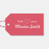 Grappige Cute Roze Elegante Gepersonaliseerde Gift Cadeaulabel (Achterkant Horizontaal)
