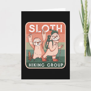 Grappige Cute Sloth Wandelgroep Wandelaar Cadeau Kaart