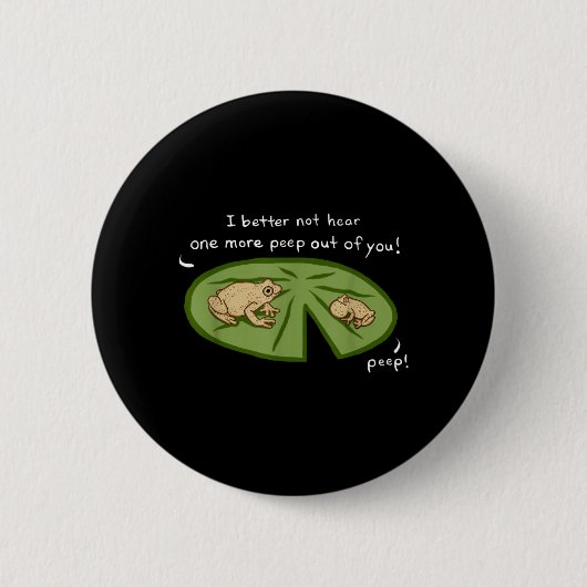 Grappige Cute Spring Peeper Kikkers Lilly Pad Vijv Ronde Button 5,7 Cm (Voorkant)