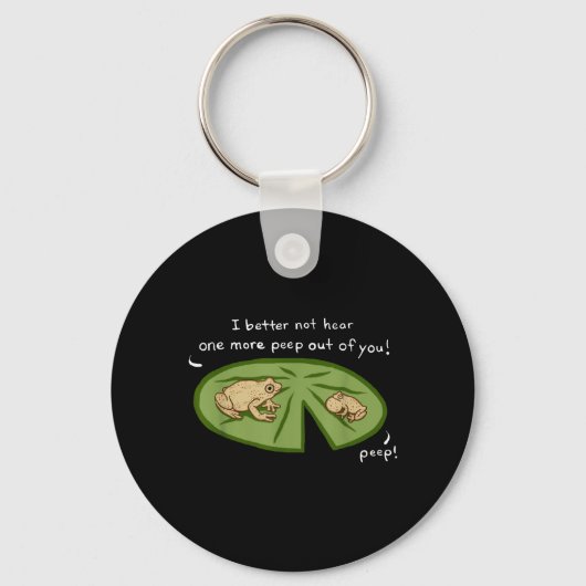 Grappige Cute Spring Peeper Kikkers Lilly Pad Vijv Sleutelhanger (Voorkant)