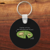 Grappige Cute Spring Peeper Kikkers Lilly Pad Vijv Sleutelhanger (Voorkant)
