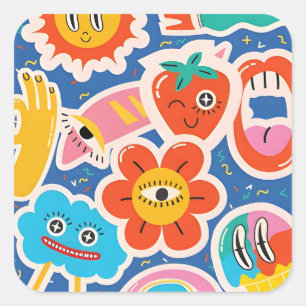 grappige cute Sticker tekening