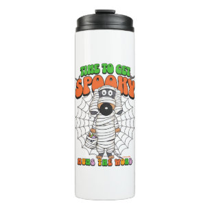 Grappige Cute Tijd om Spooky Mummie te krijgen Thermosbeker