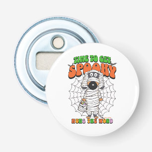 Grappige Cute Tijd om Spooky Mummy te krijgen Button Flesopener