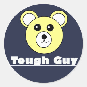 Grappige Cute Tough Guy Beer Gezicht Sticker