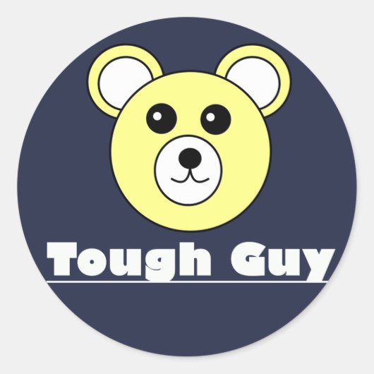 Grappige Cute Tough Guy Beer Gezicht Sticker (Voorkant)