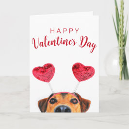 Grappige Cute Valentijnsdag Hond Hart Hoofdband Kaart