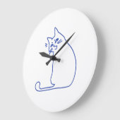 Grappige Cute Witte Kat Doodle Karakter Grote Klok (Hoek)