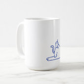 Grappige Cute Witte Kat Doodle Karakter Koffiemok (Voorkant links)