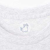 Grappige Cute Witte Kat Doodle Karakter Labels (Aangebracht)