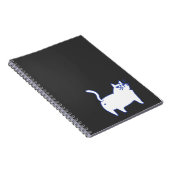Grappige Cute Witte Kat Doodle Karakter Notitieboek (Rechterzijde)