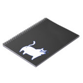 Grappige Cute Witte Kat Doodle Karakter Notitieboek (Linkerzijde)