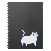 Grappige Cute Witte Kat Doodle Karakter