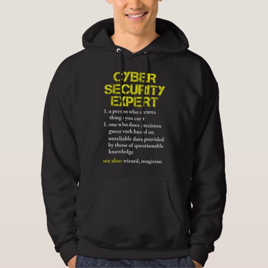 Grappige Cybersecurity Definitie Expert Computer I Hoodie (Voorkant)