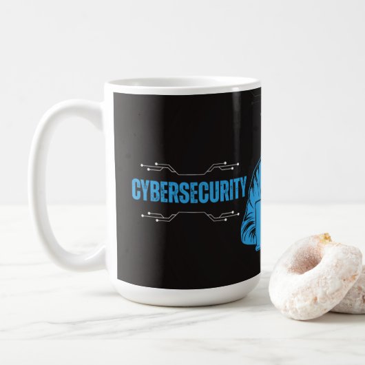 Grappige Cybersecurity Koffiemok voor Mannen Drink (Met donut)