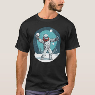 Grappige Cyborg houdt van sneeuwballengevechten vo T-shirt