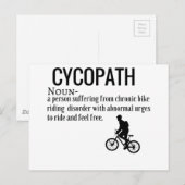 Grappige Cycopath zelfstandig naamwoord design woo Briefkaart (Voorkant / Achterkant)