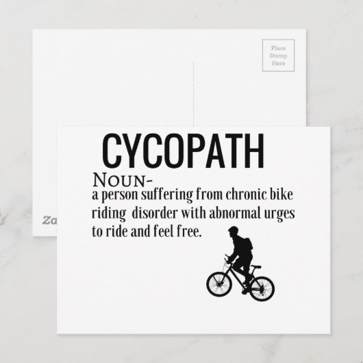 Grappige Cycopath zelfstandig naamwoord design woo Briefkaart (Voorkant / Achterkant)