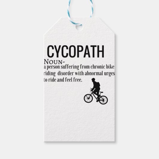 Grappige Cycopath zelfstandig naamwoord design woo Cadeaulabel (Voorkant)