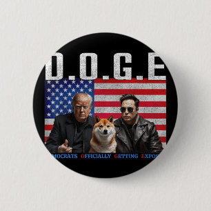 Grappige D.O.G.E Doge Democraten officieel krijgen Ronde Button 5,7 Cm