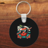 Grappige Dab Apple Dancing Dabbing Fruit Meme 1 Sleutelhanger (Voorkant)