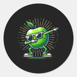 Grappige Dab Apple Dancing Dabbing Fruit Meme Ronde Sticker