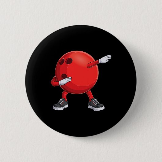 Grappige Dab Bowling Ll Bowler Bowling Speler Kind Ronde Button 5,7 Cm (Voorkant)