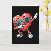 Grappige Dab-hart Valentijnsdag Dab-dans Kinderen Kaart (Gele Bloem)