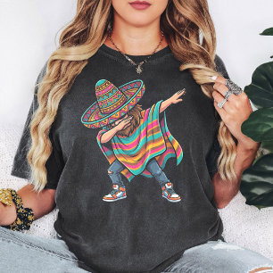 Grappige Dab Mexicaanse Hoed Poncho Feest T-shirt
