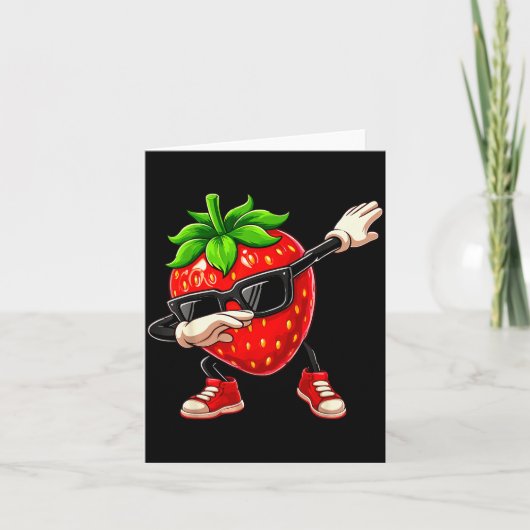 Grappige Dabbing Aardbei Zomer Fruit Liefhebber Ma Kaart (Voorkant)