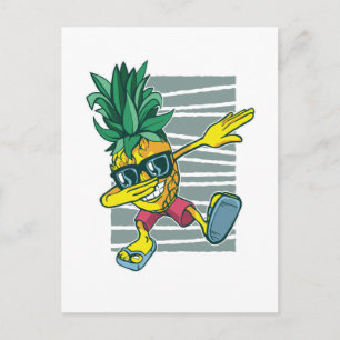 Grappige Dabbing Ananas Cartoon Tiener Grafische V Briefkaart