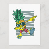 Grappige Dabbing Ananas Cartoon Tiener Grafische V Briefkaart (Voorkant)