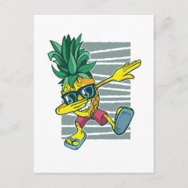 Grappige Dabbing Ananas Cartoon Tiener Grafische V Briefkaart