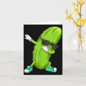 Grappige dabbing augurk cadeau _ schattige dansend kaart (Gele Bloem)