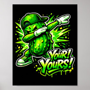 Grappige dabbing augurk groente man vrouw poster