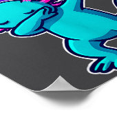 Grappige Dabbing Axolotl 67 Meme Retro 80s Meisjes Poster (Hoek)