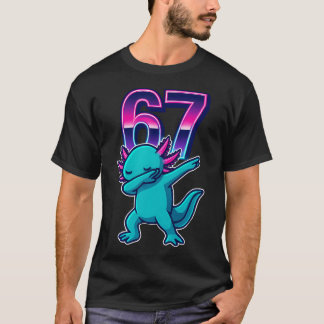 Grappige Dabbing Axolotl 67 Meme Retro 80S Meisjes T-shirt