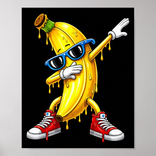 Grappige Dabbing Banaan Liefhebber Usa Drip Kinder Poster (Voorkant)