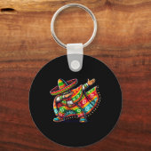 Grappige Dabbing Boys Mexicaanse Poncho Cinco De M Sleutelhanger (Voorkant)