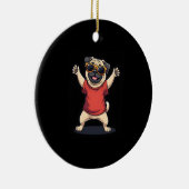 Grappige Dabbing Dab Pug Hond Huisdieren Dans Dier Keramisch Ornament (Rechts)