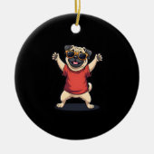 Grappige Dabbing Dab Pug Hond Huisdieren Dans Dier Keramisch Ornament (Voorkant)